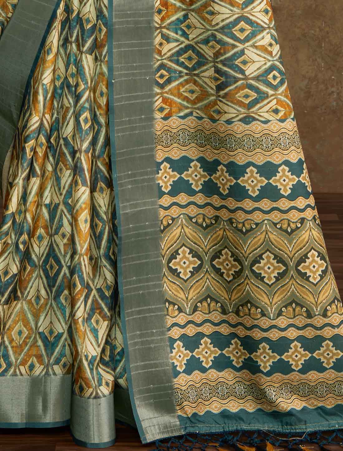 Handloom Silk Witn Weaving Sequence Work Designer Saree
