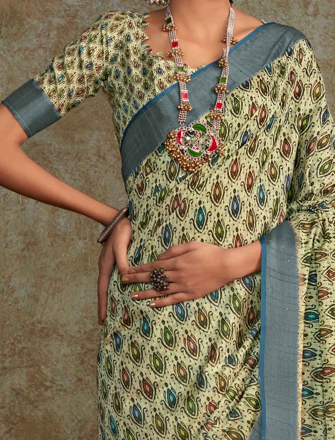 Handloom Silk Witn Designer Weaving Sequence Work Saree