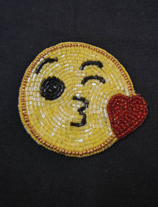 RJ Biirthy Smiley Washable Hand Beaded Patches and Brooches