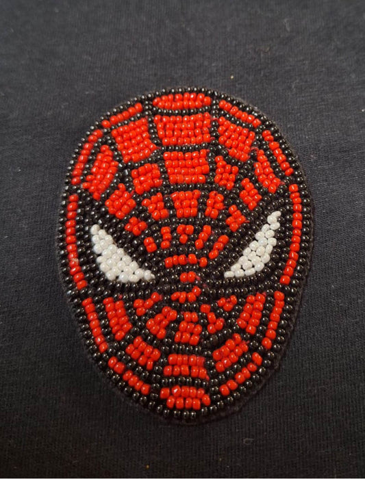 RJ Biirthy Spider Man Face Washable Hand Beaded Patches and Brooches