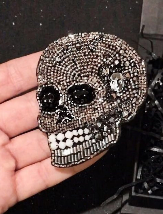 RJ Biirthy Skull Washable Hand Beaded Patches and Brooches