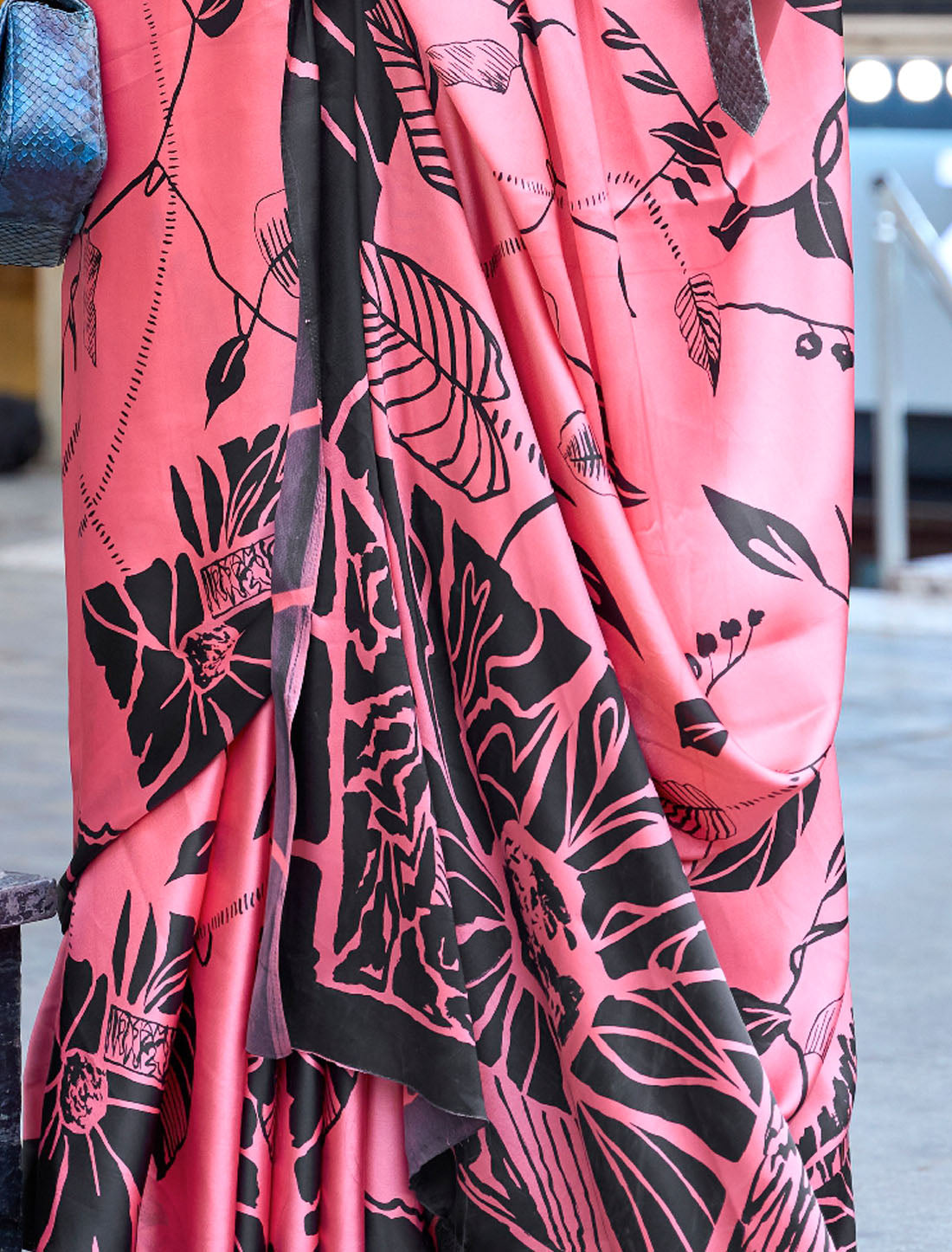 Bloom fashion Japan Satin Crepe Fancy Printed Saree For Women