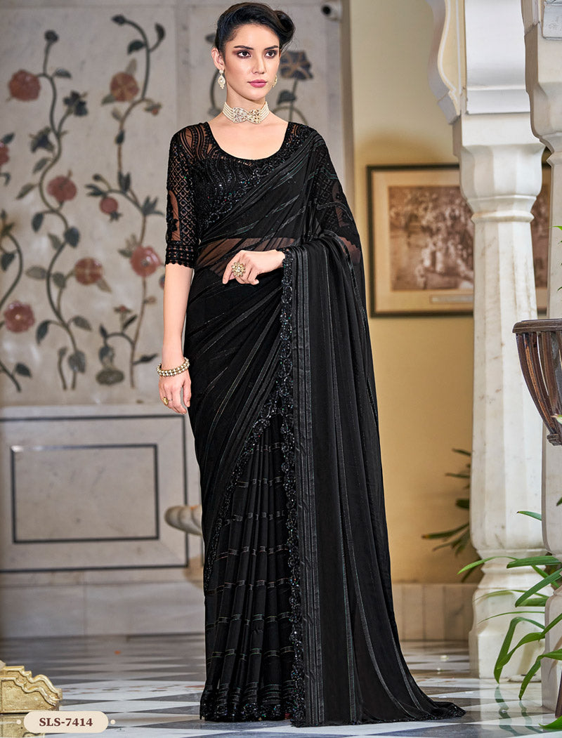 TFH Rainbow Pattern with Silk Blouse Party Wear Designer Sarees For Women