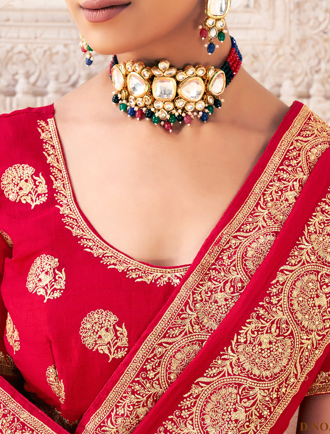 Red Traditional Wedding Vichitra Silk Saree For Women