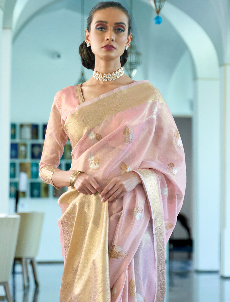 Zari Orgenza Weaving with Printed Designer Sarees | befashionate