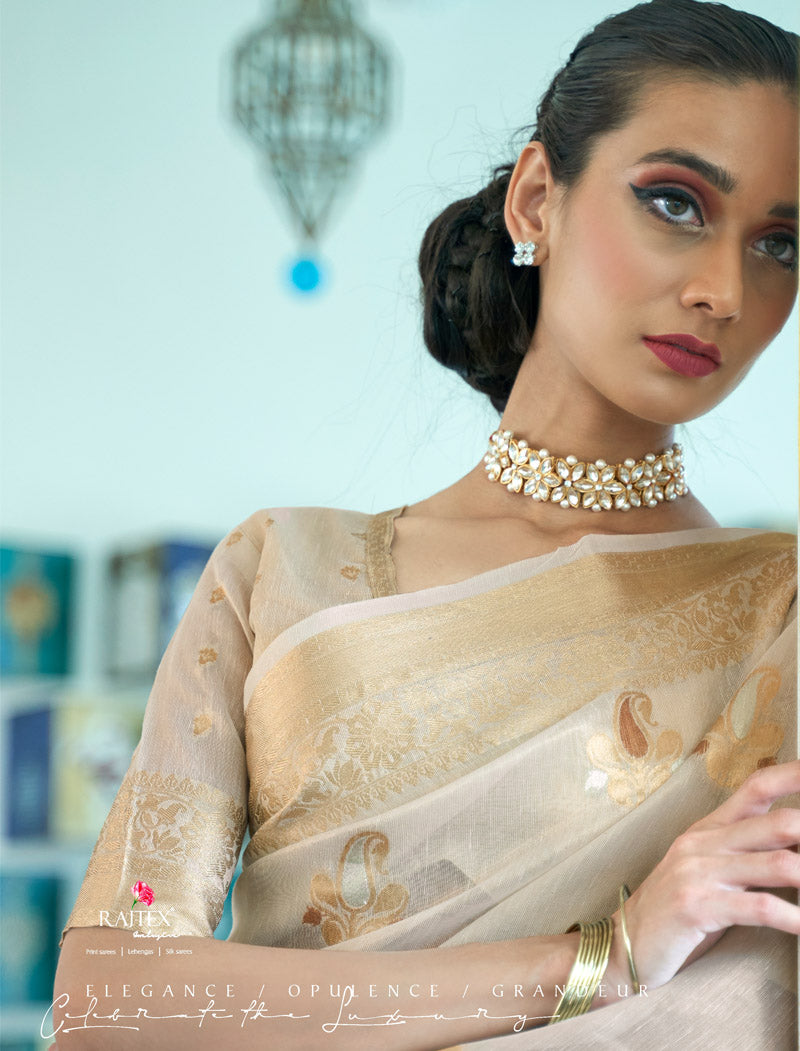 Zari Orgenza Weaving with Printed Designer Sarees | befashionate