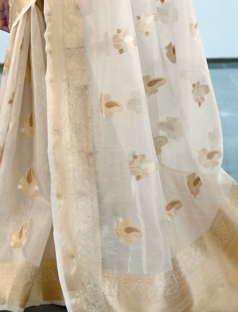 Zari Orgenza Weaving with Printed Designer Sarees | befashionate