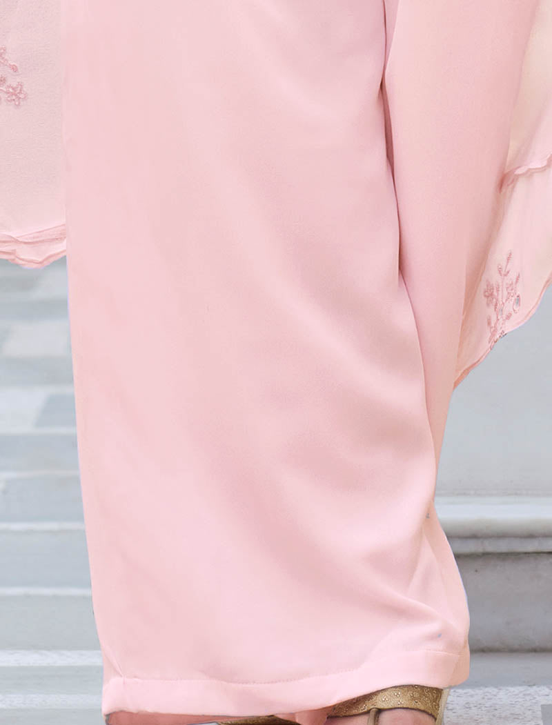 Enchanting Pinnk Georgette Embroidered Stitched Koti Style Palazzo Co-ords Set Style