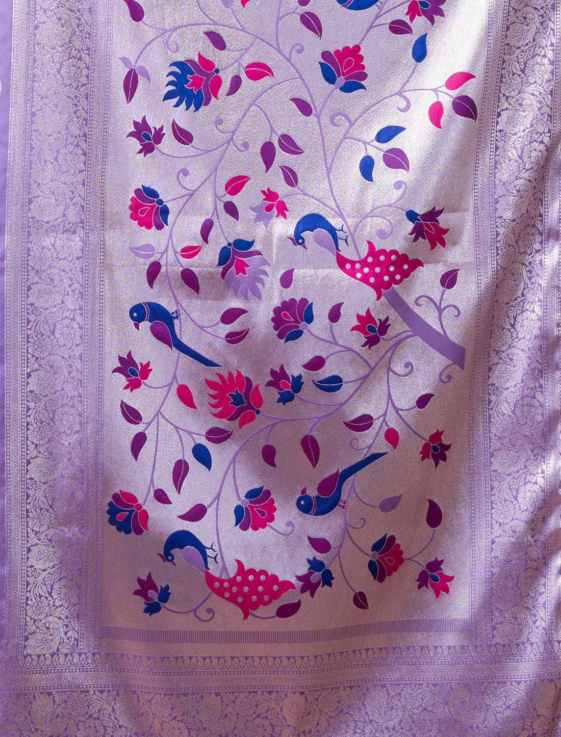 Designer Silk Rich Pallu With Zhallar Ethnic Un-Stitched Saree