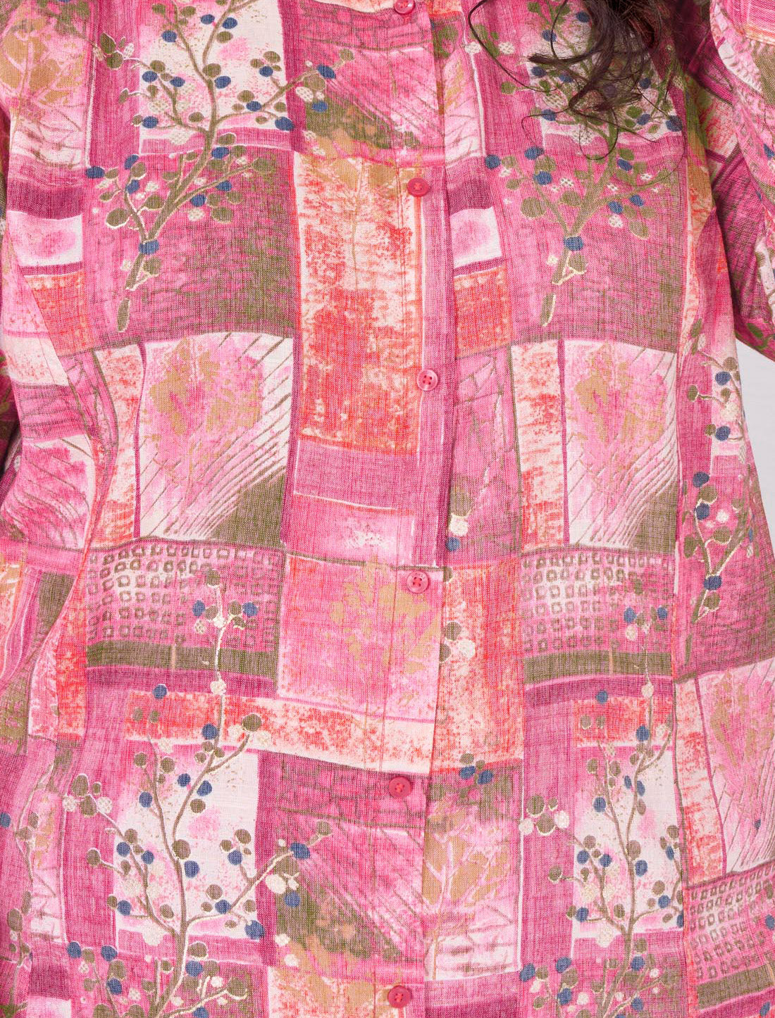 Dark Pink Rayon Slub Featuring Meticulously Full-Stitched Ethnic Kurti