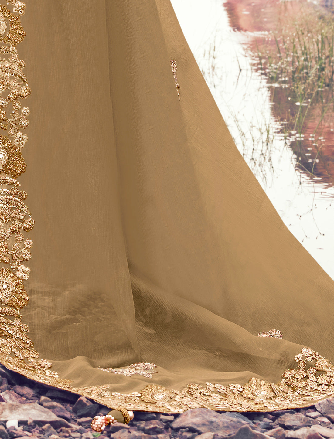 Pure Banarasi Silk Saree Zari Weaving Jacquard Sequince Heavy Embroidery