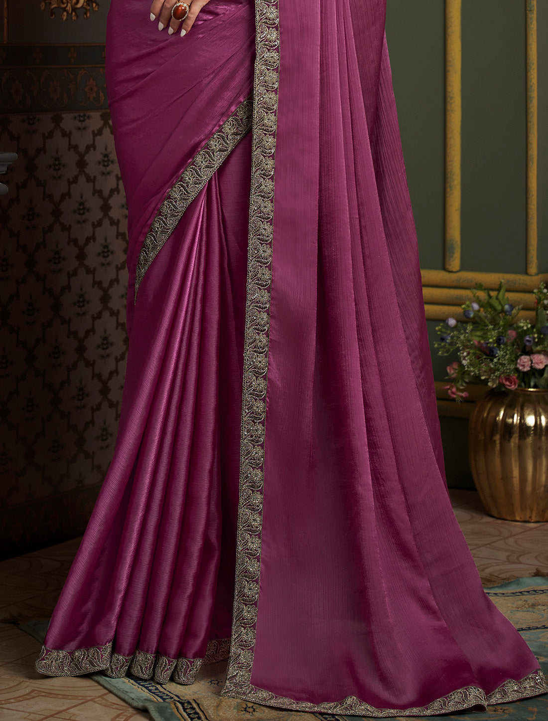Ethnic Satin Silk With Bnaglori Silk Designer Saree Collection