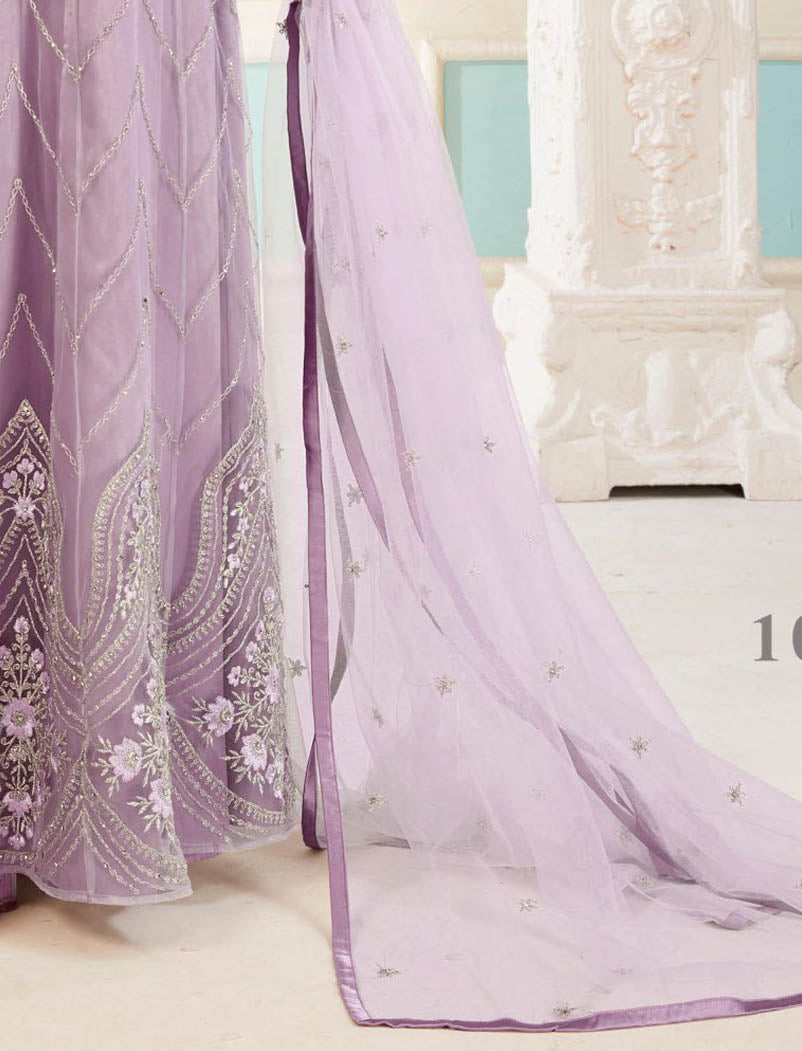 Light Purple Ethnic Wedding Long Salwar Kameez For Women