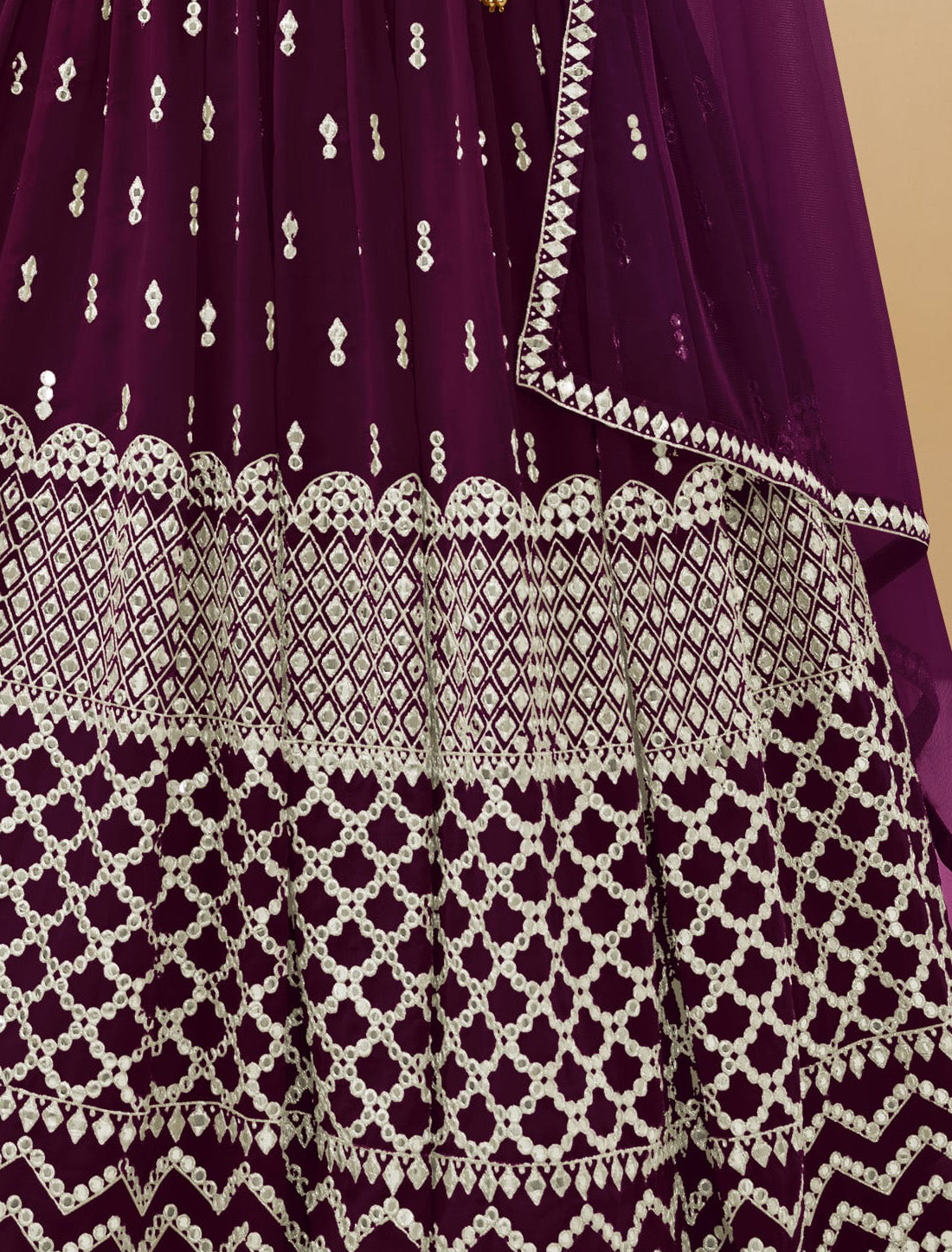 Wine Georgette With Soft Net Dupatta Lehenga Choli Ethnic Colletcion