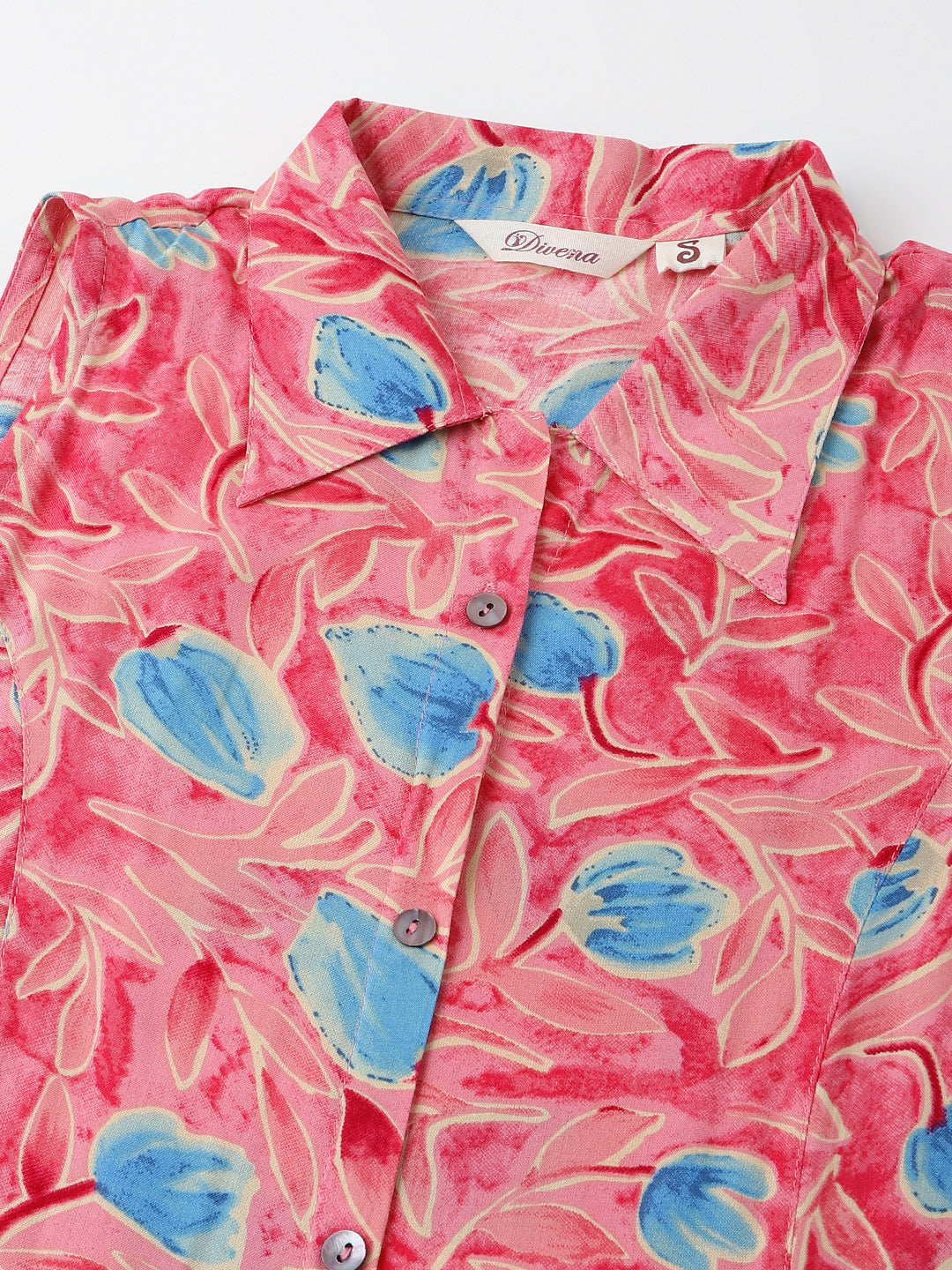 Party Wear Pink Floral Print Rayon A-Line Midi Dress for Women