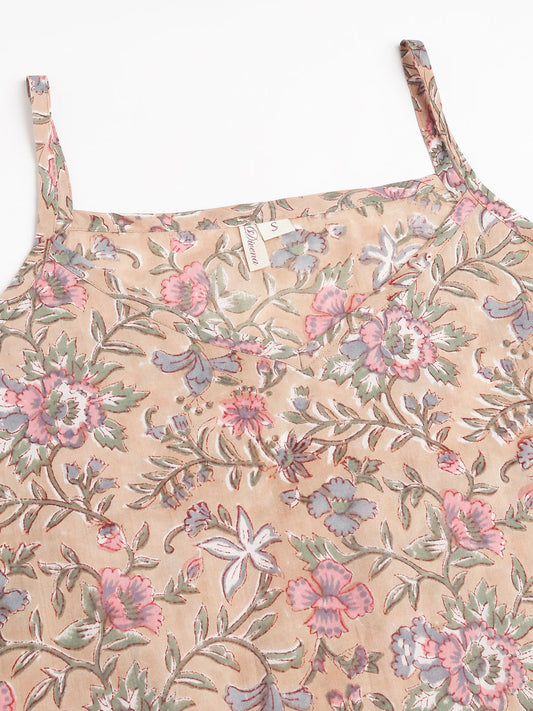 Divena Floral Printed Pure Cotton Short Night suit