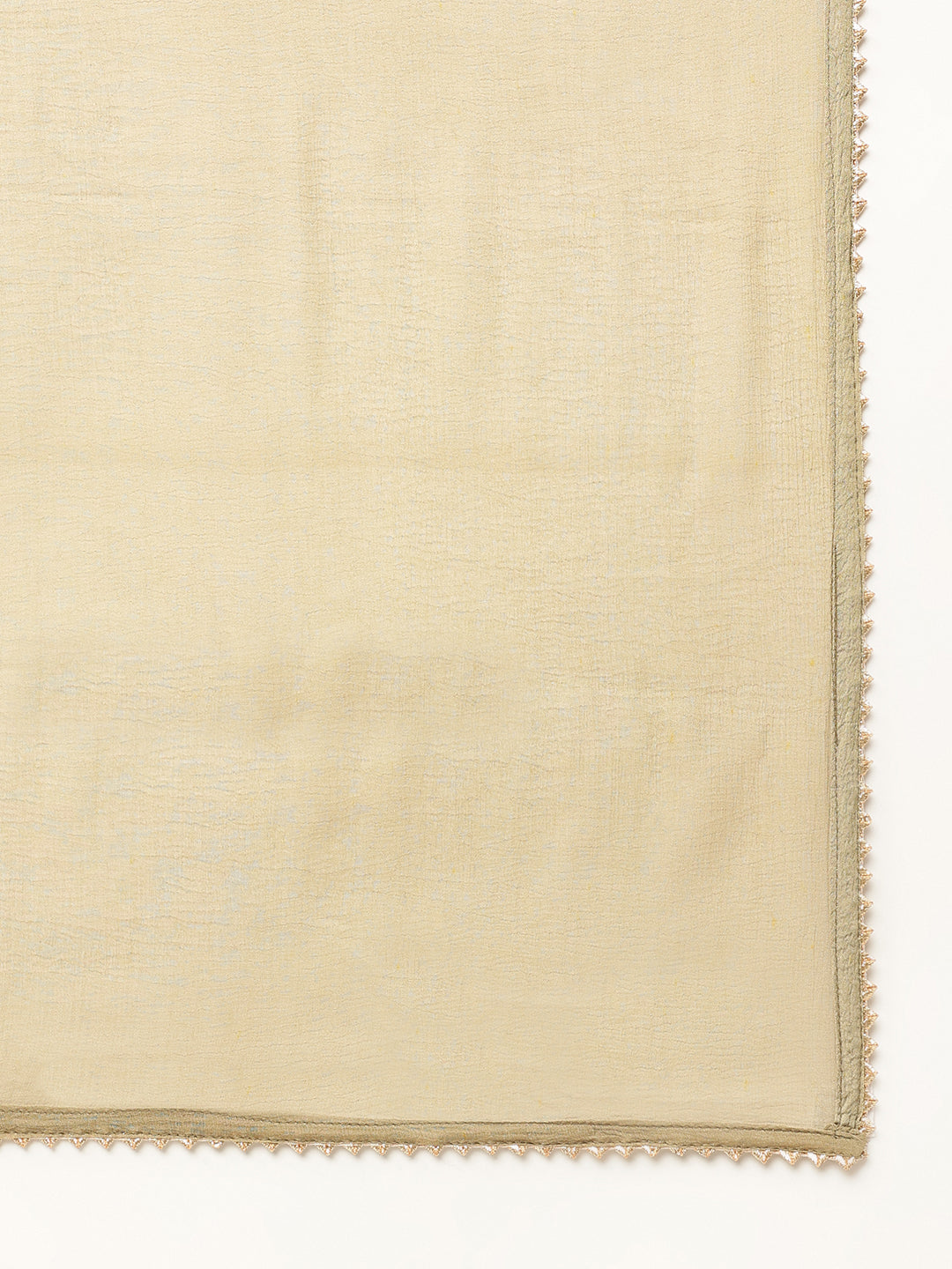 Ethnic Olive Embroidered Cotton Kurta Trouser with Dupatta Set