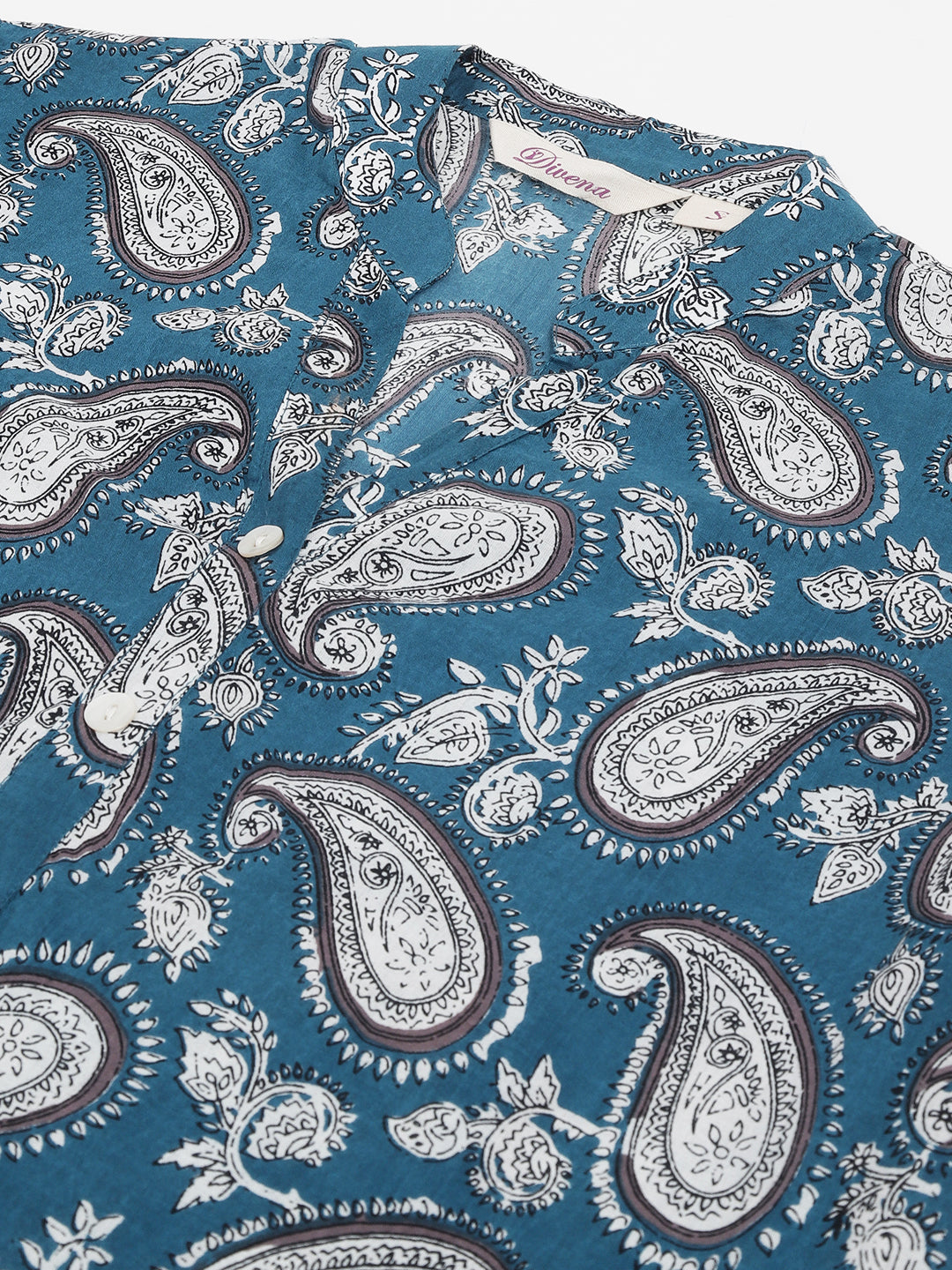 Ethnic Paisley Print Straight Fit Cotton Kurta