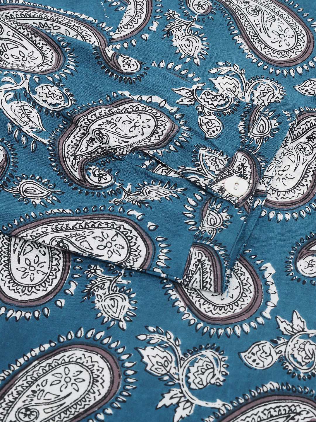 Ethnic Paisley Print Straight Fit Cotton Kurta