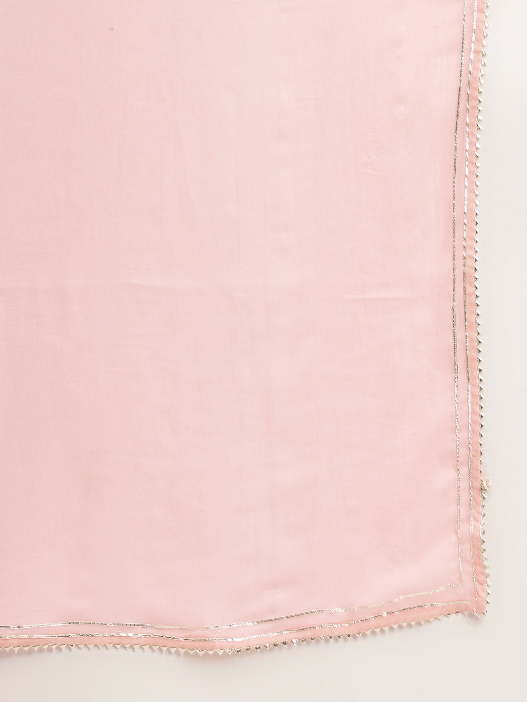 Pink Floral Print Cotton Kurta Set For Women, Trouser & Dupatta