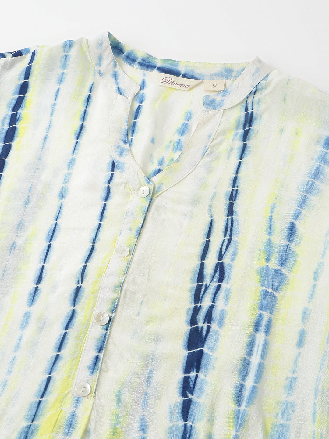 Yellow Blue Cotton Co-ord Set For Women