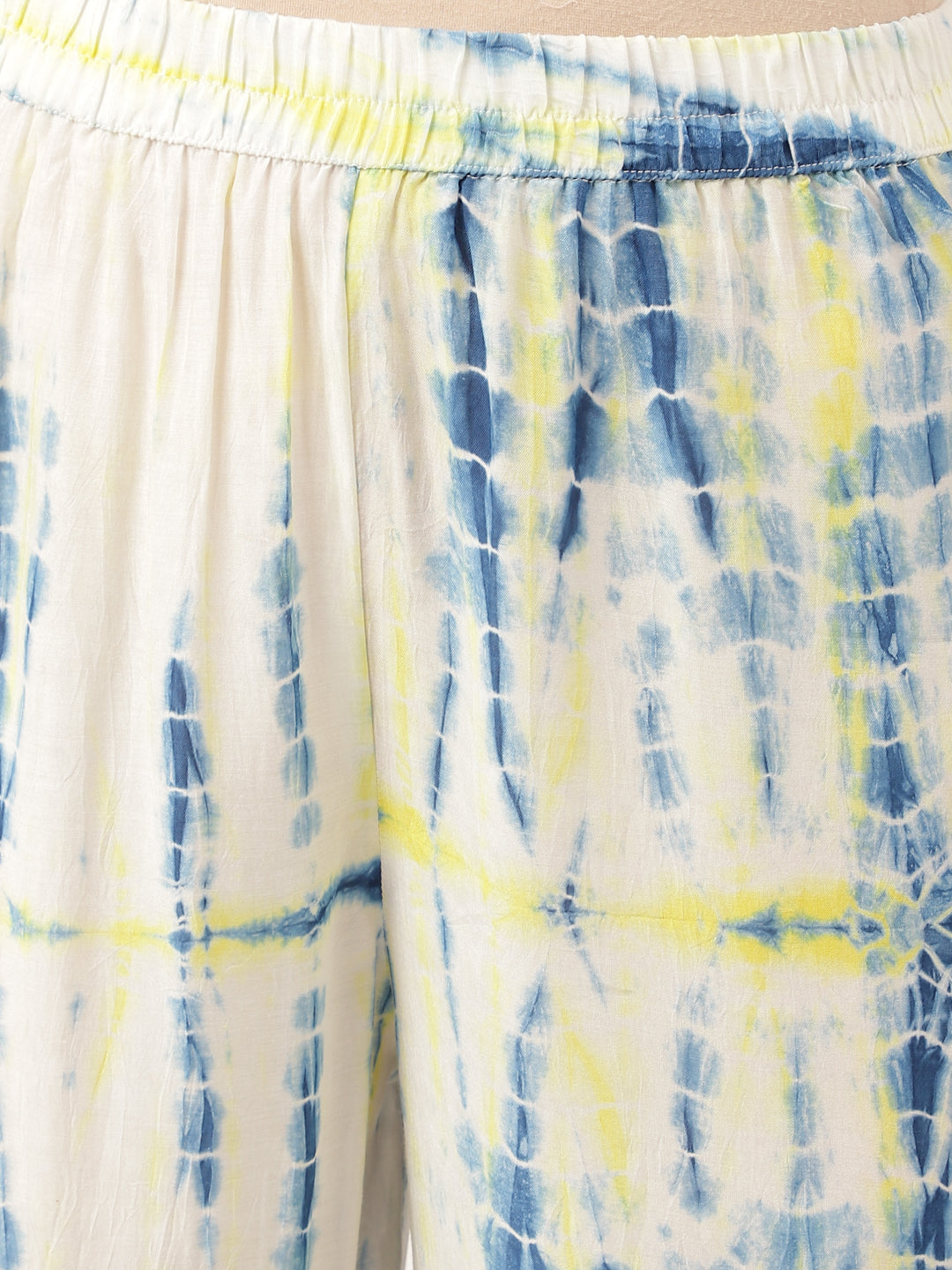Yellow Blue Cotton Co-ord Set For Women