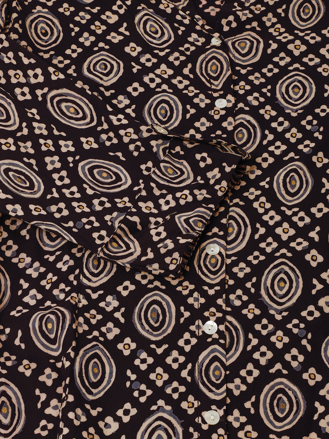 Divena Black Asymetric Printed top