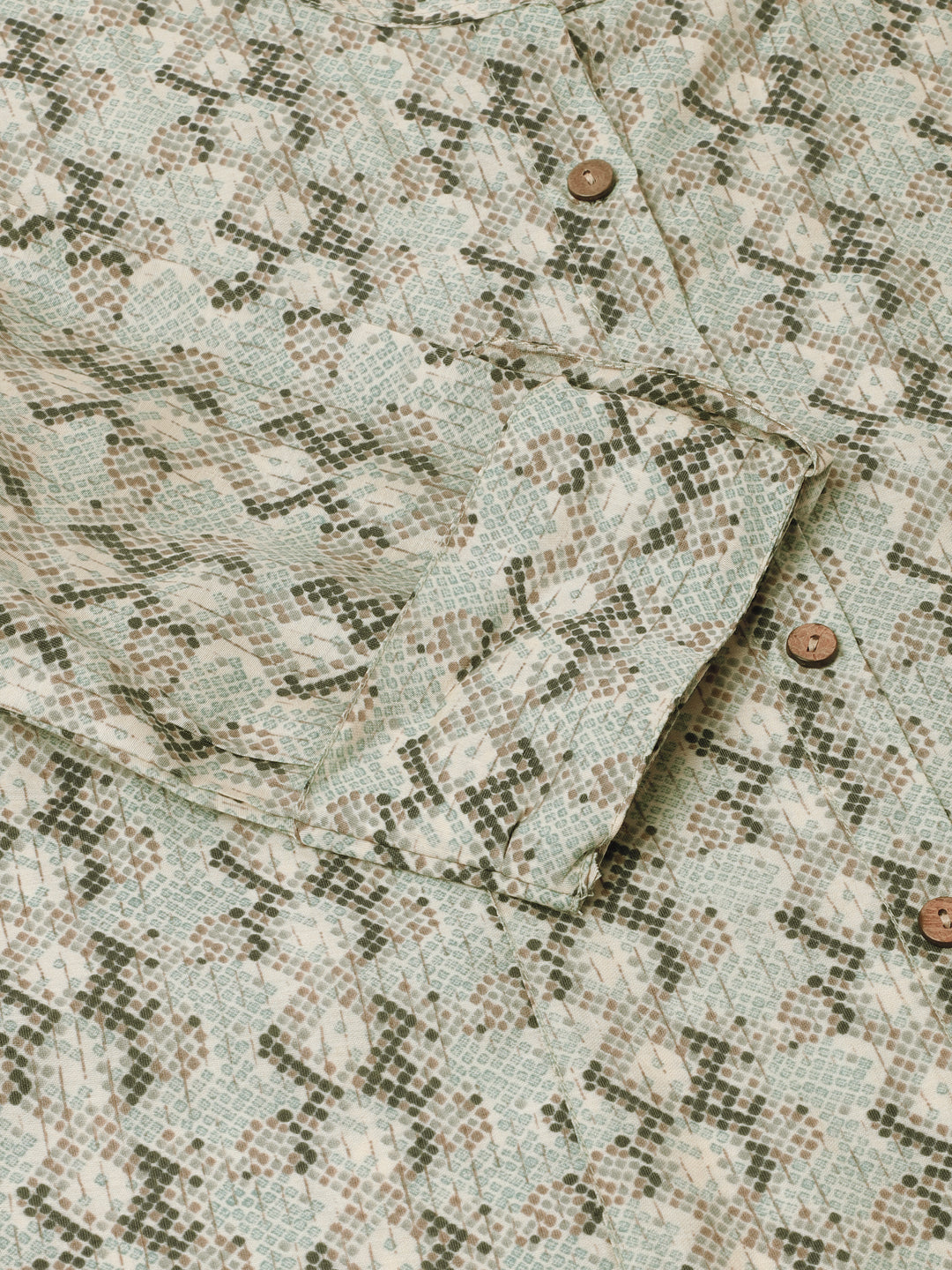 Divena Sea Green Printed Chanderi Regular Top