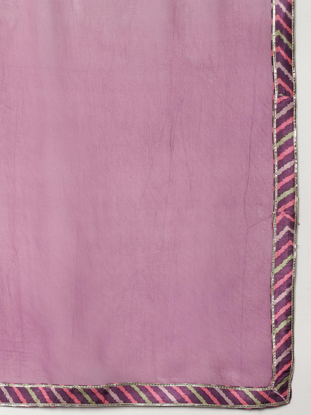 Divena Multi Gaji Silk Floral Sequin work with Dupatta Flared Gown - divena world