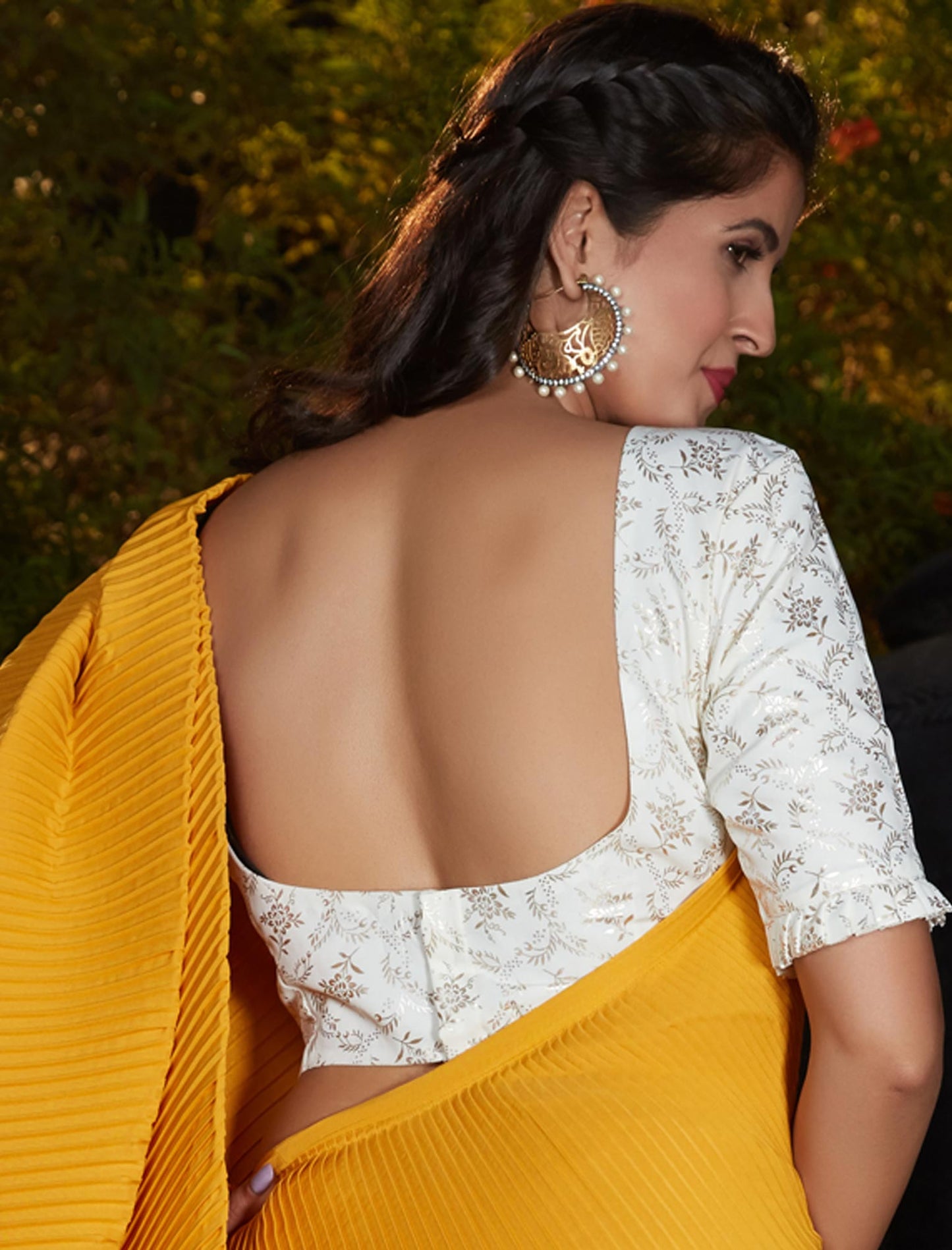 Yellow Plitting Work Designer Wedding & Party Silk Saree For Women