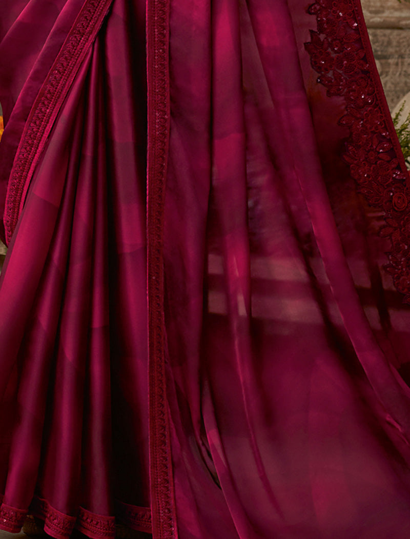 Sunshine Silk TFH Sandal Wood Party Wear Designer Saree For Women