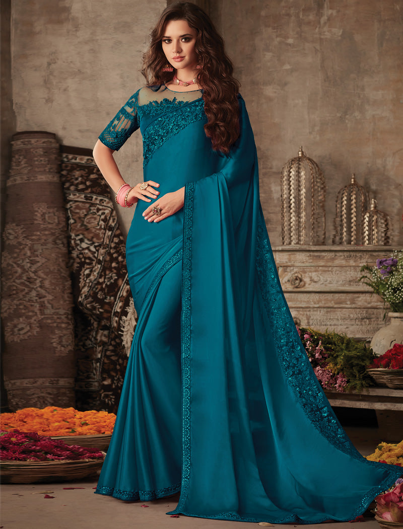 Miracle Silk TFH Sandal Wood Party Wear Sarees Designer Saree For Women