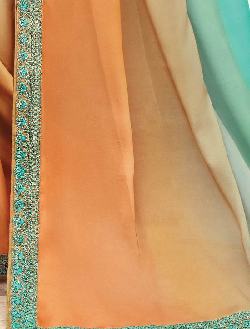 Oracle Silk TFH Sandal Wood Party Wear Designer Saree For Women