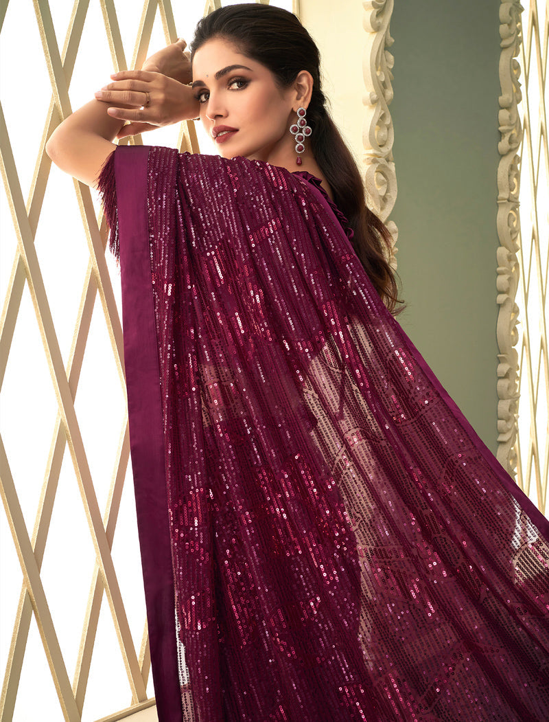 TFH Fancy Georgette Party Wear Designer Sarees For Women