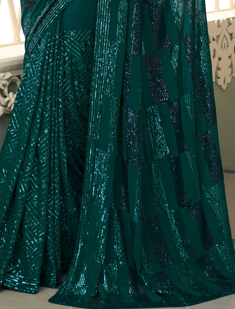 TFH Fancy Georgette Party Wear Designer Sarees For Women