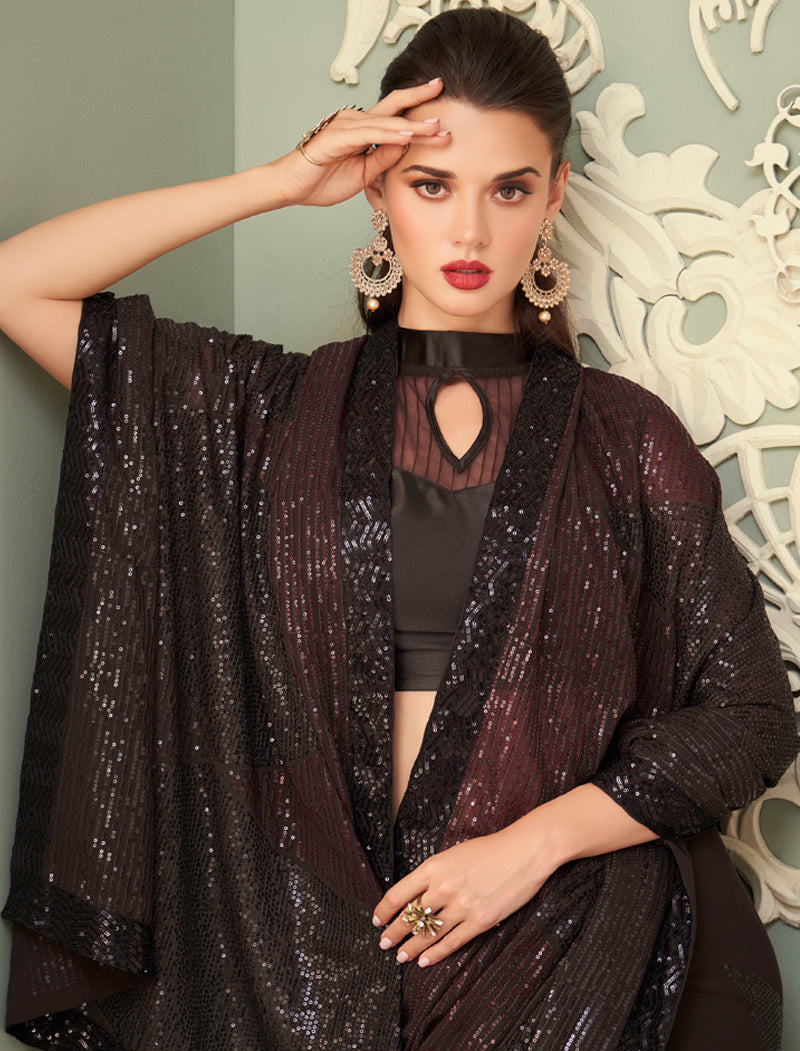 TFH Fancy Georgette Party Wear Designer Sarees For Women