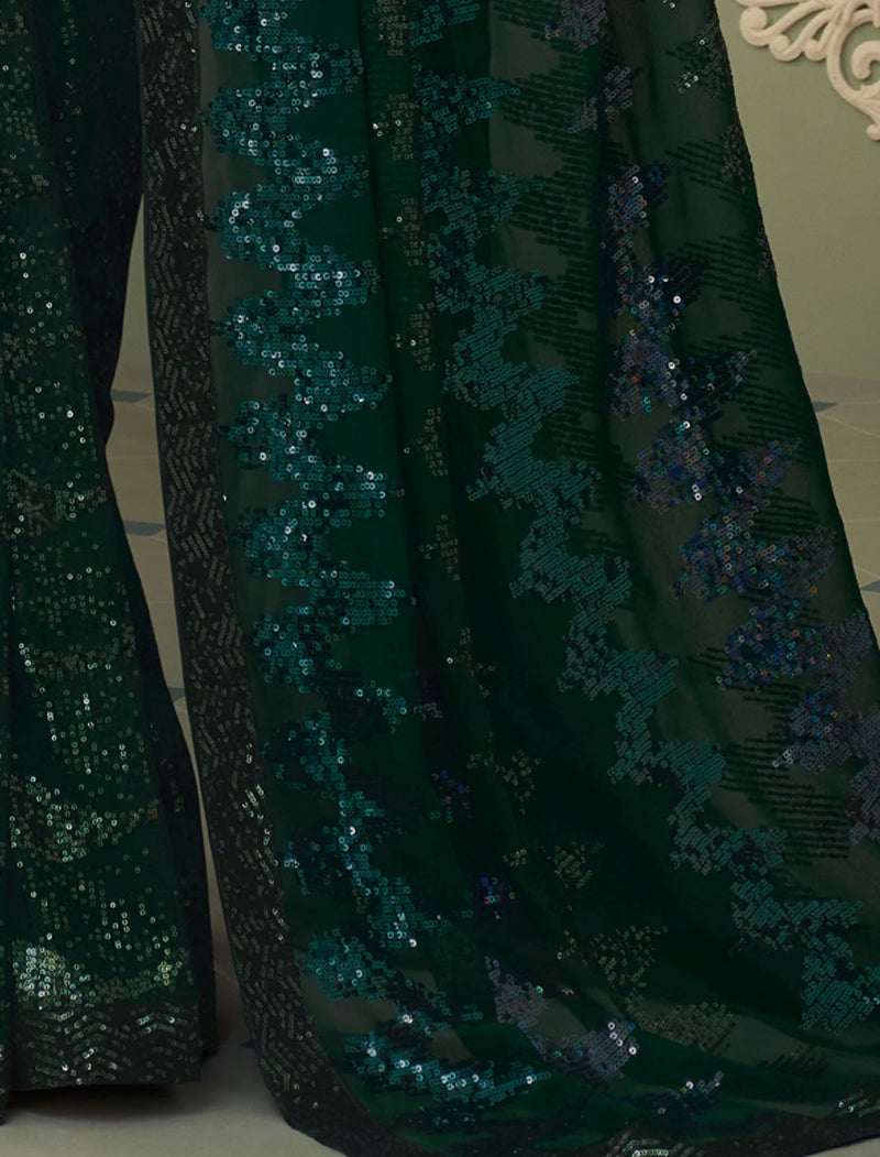 TFH Fancy Glitter Georgette Party Wear Designer Sarees For Women