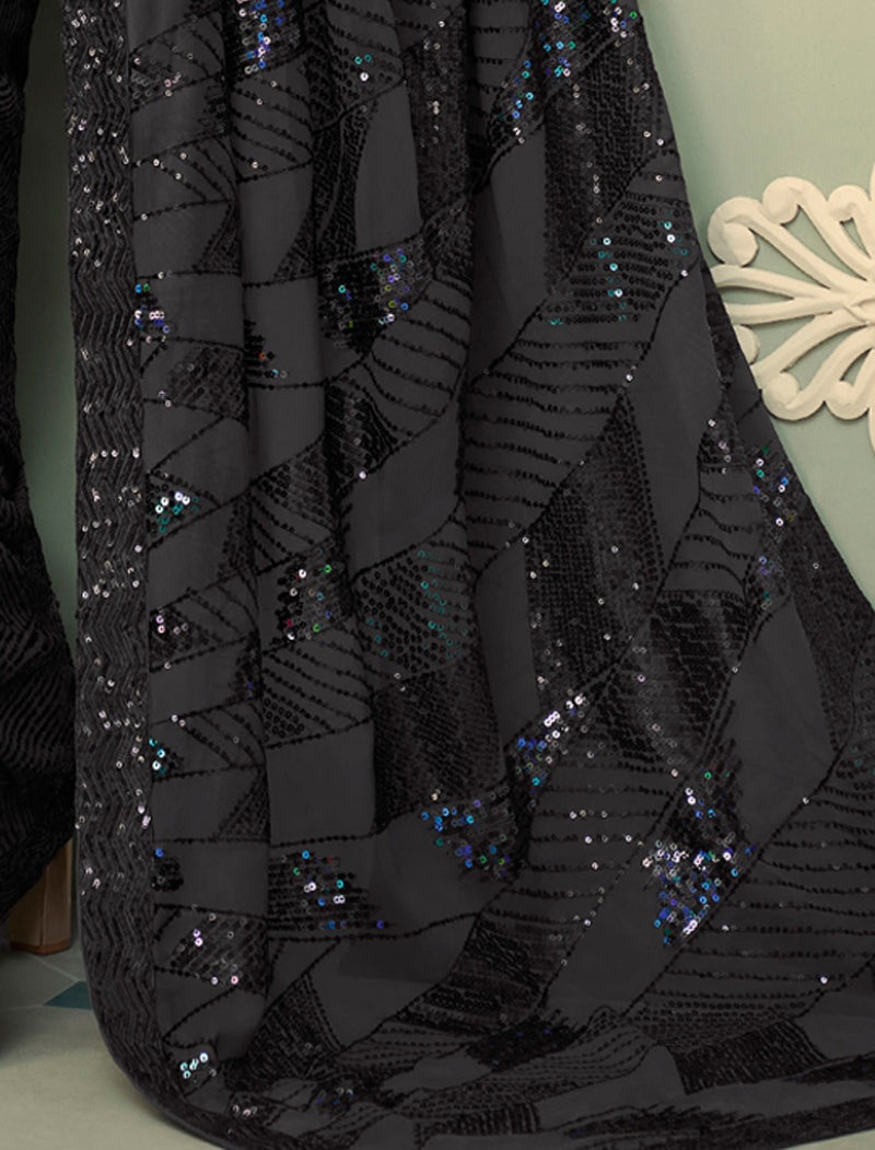 TFH Fancy Georgette Party Wear Designer Sarees For Women