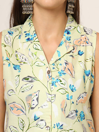 Cream Printed Rayon Fabric Straight Kurta