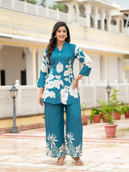 Teal Muslin Co-ords sets