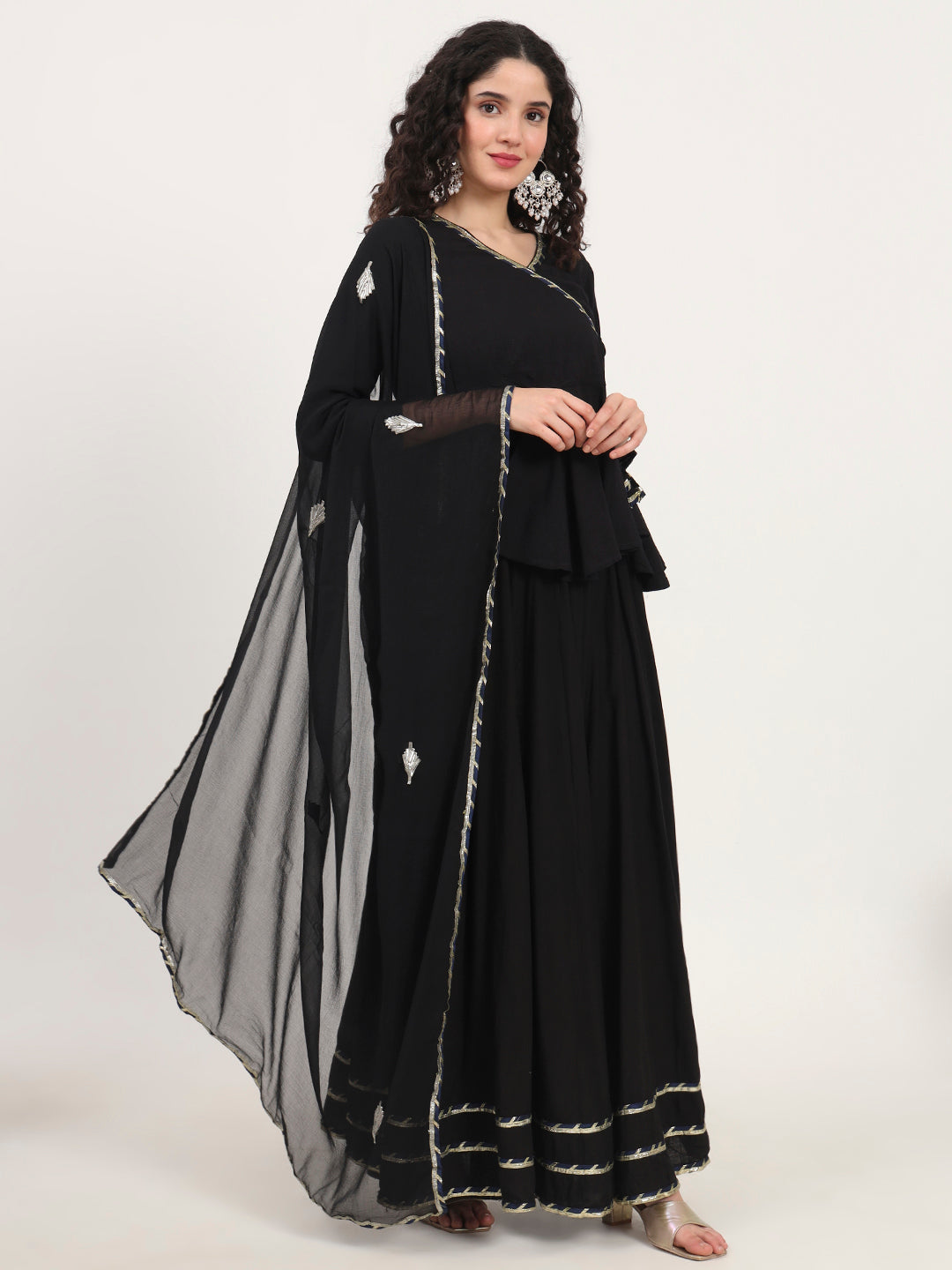 Back Gota Hand Work lehenga dupatta set