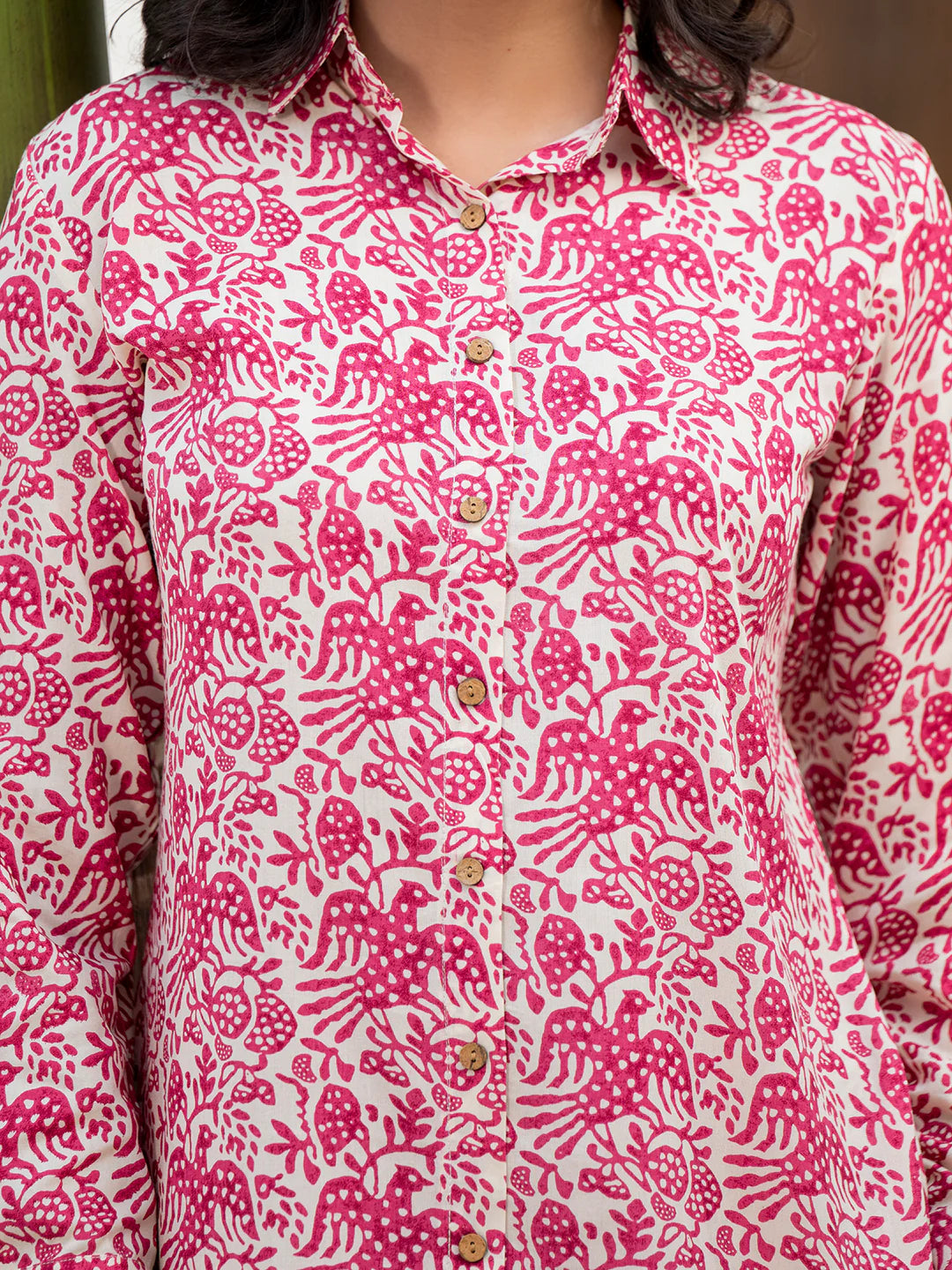 Red Ethnic Viscose Rayon Floral Print Casual Co-ord Sets