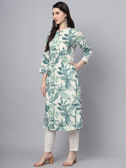 BeFashionate A-Line White Rayon Kurta