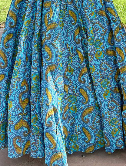Pure Cotton With Hevay Crepe Westren Long Gown