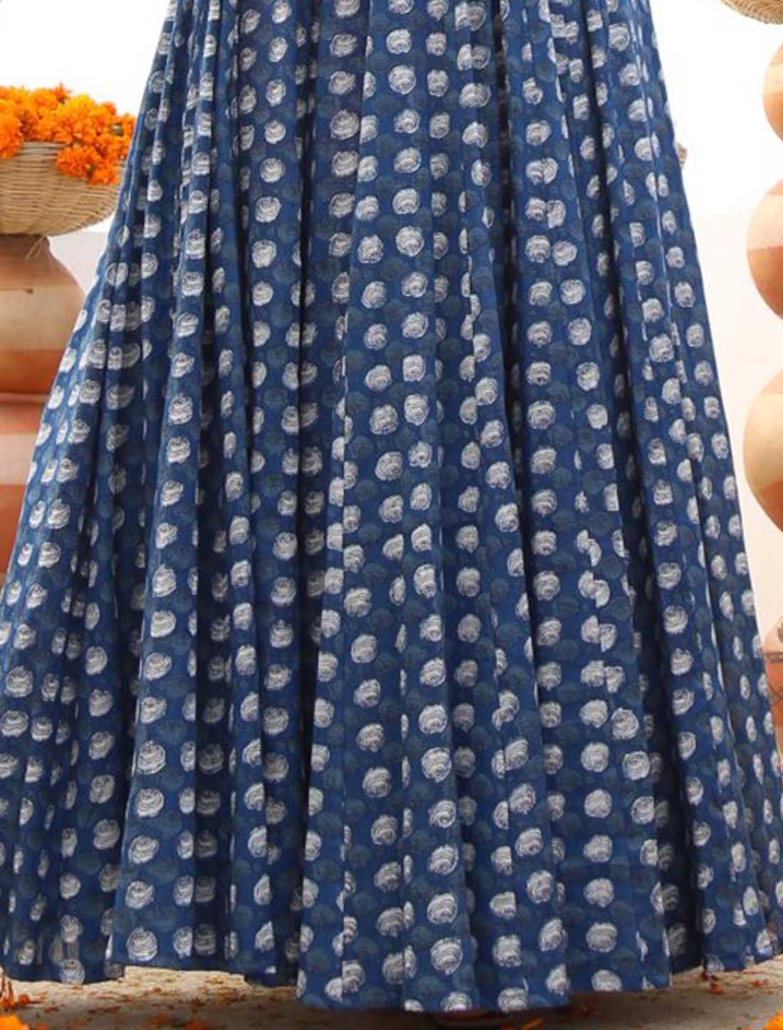 Pure Cotton With Heavy Crepe Westren Style Long Gown