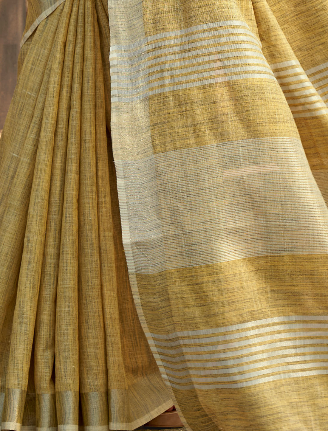 Tranquil Charm Soft Linen With Khadi Silk Saree Collection