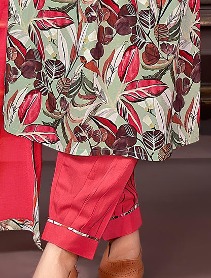 Effortless Style Women Kurta Set Exoprt Quality Handcrafted Rayon with Printed Dupatta & Pant