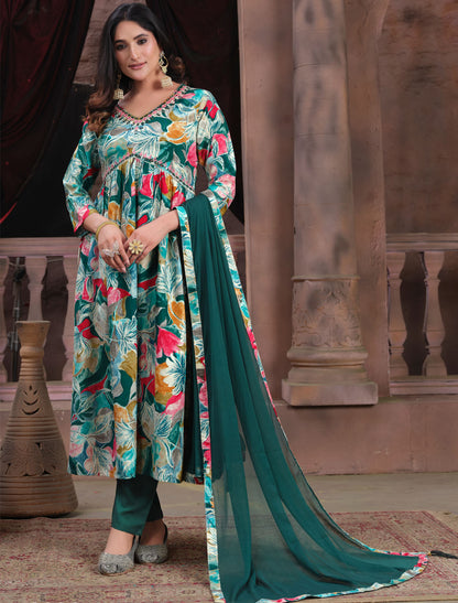 Celestial Beauty Heavy Najmin Premium Rayon Kurta Set For Women