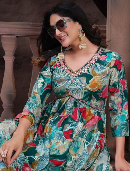 Celestial Beauty Heavy Najmin Premium Rayon Kurta Set For Women