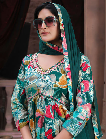 Celestial Beauty Heavy Najmin Premium Rayon Kurta Set For Women